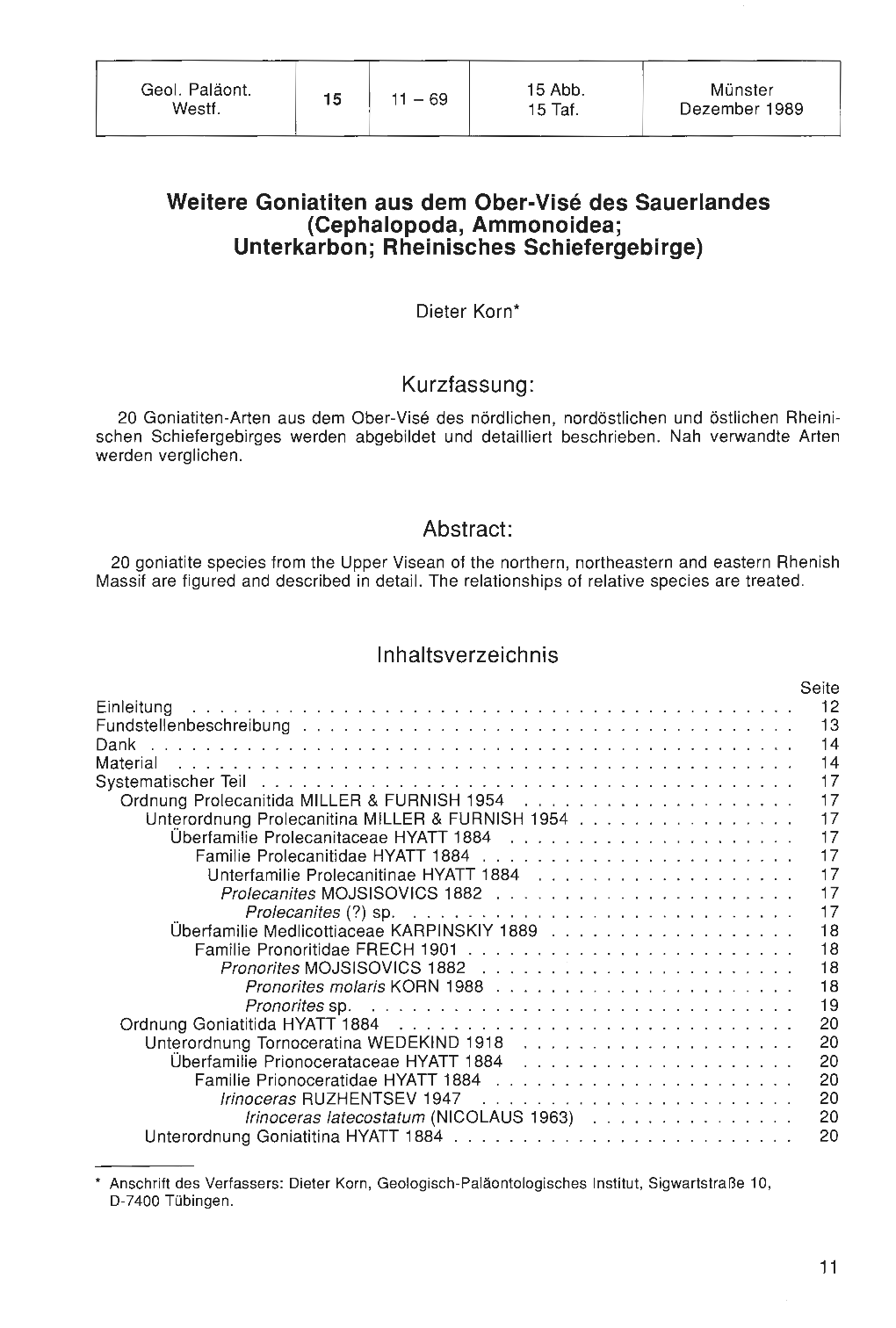 Geologie Und Paläontologie in Westfalen