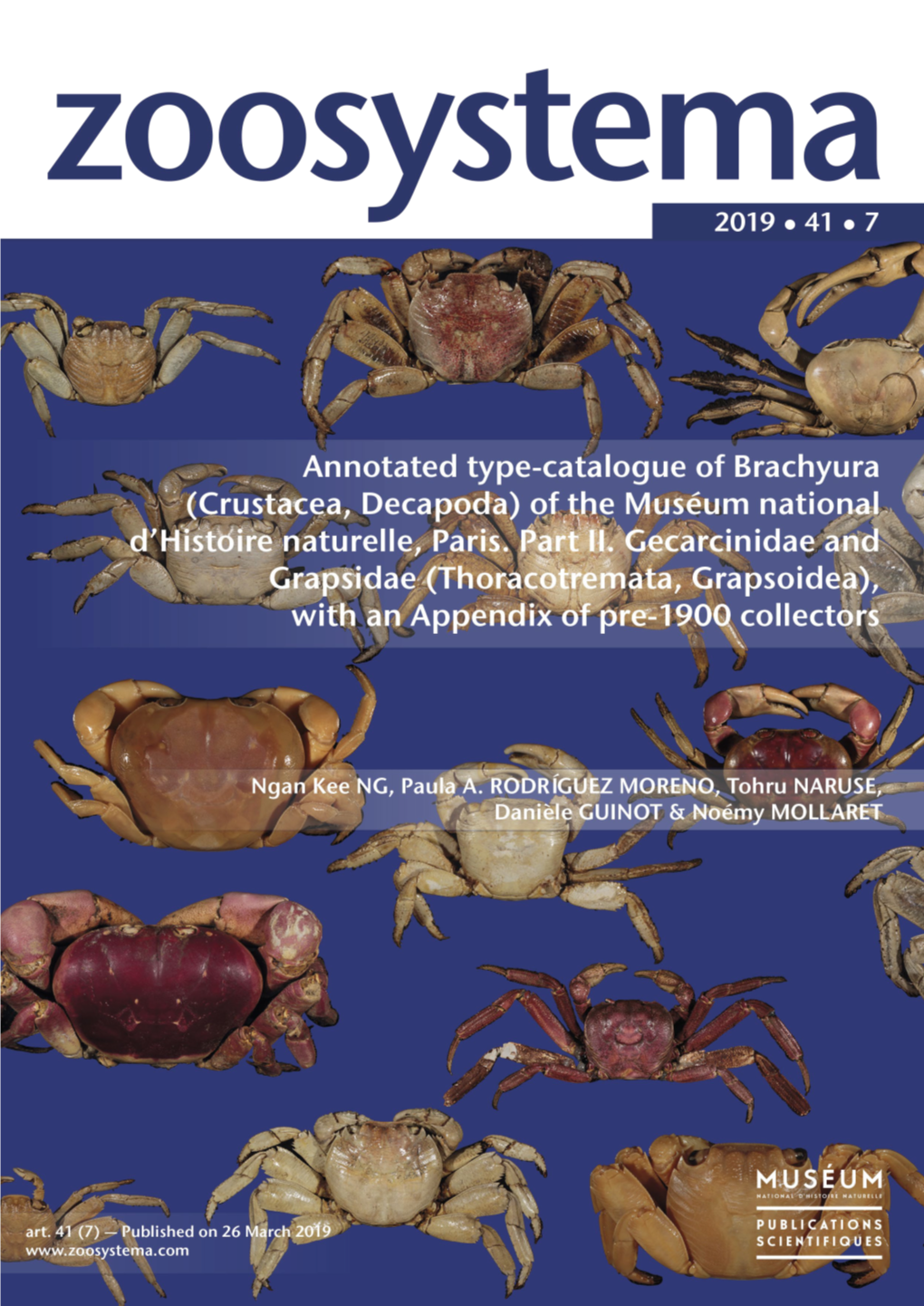 Annotated Type-Catalogue of Brachyura (Crustacea, Decapoda) of the Muséum National D’Histoire Naturelle, Paris