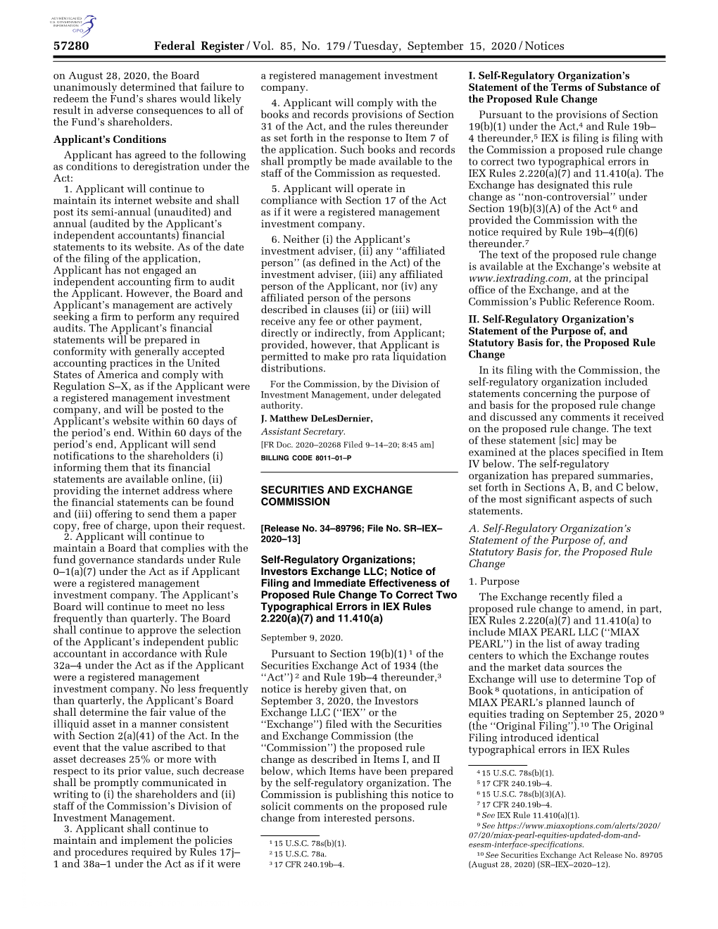 Federal Register/Vol. 85, No. 179/Tuesday, September 15, 2020