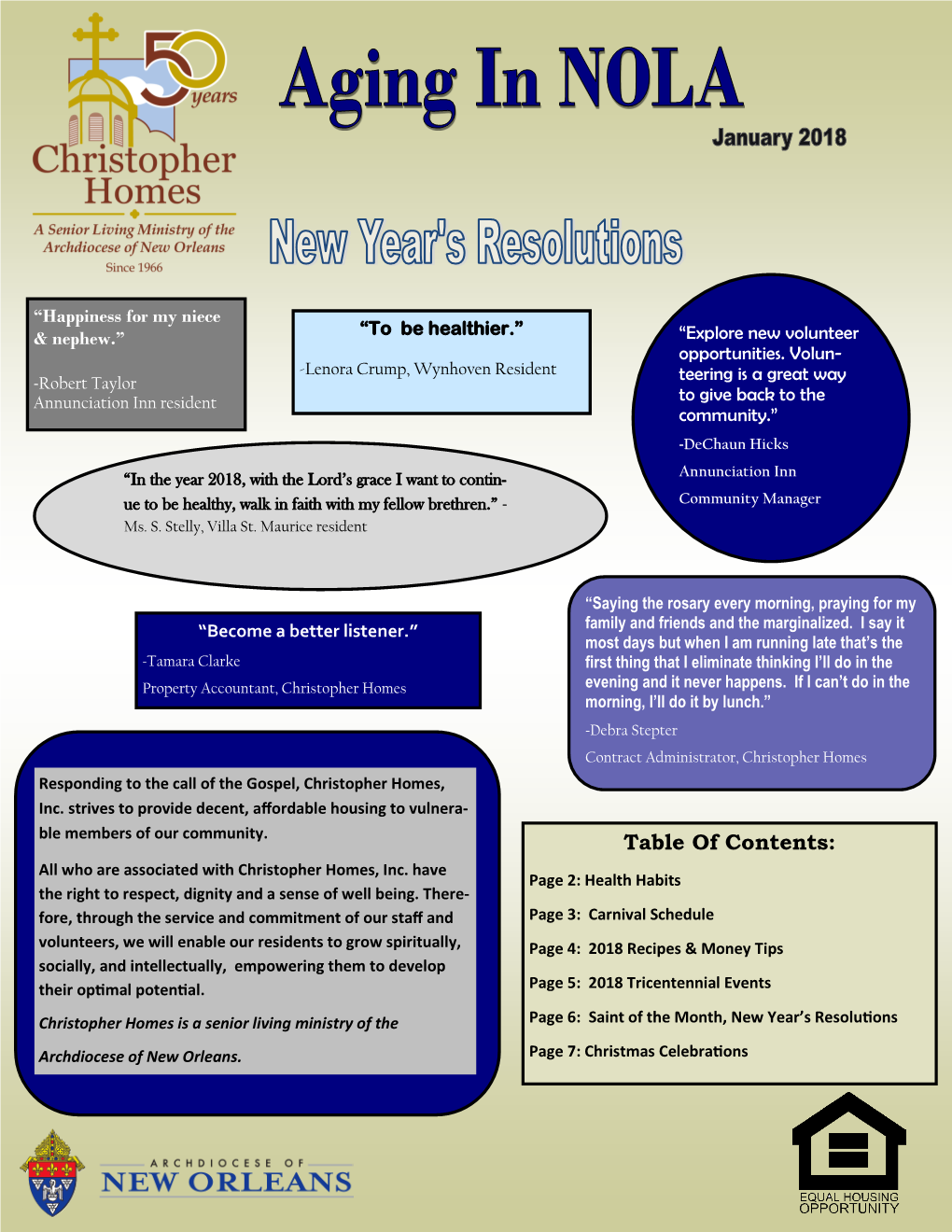 Table of Contents: All Who Are Associated with Christopher Homes, Inc