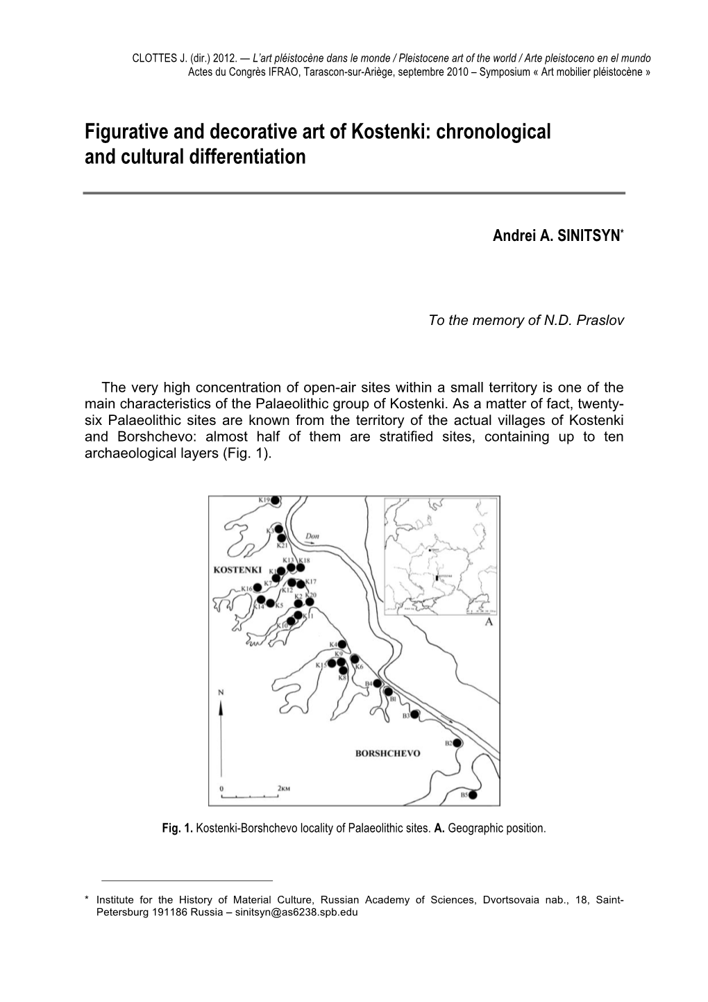 Figurative and Decorative Art of Kostenki: Chronological and Cultural Differentiation