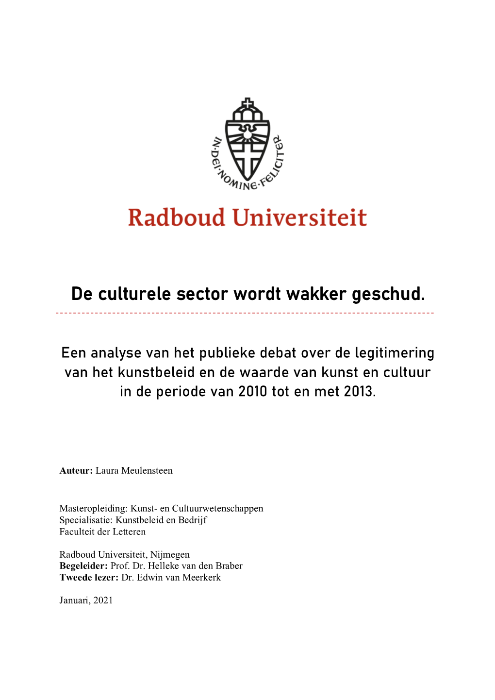 De Culturele Sector Wordt Wakker Geschud