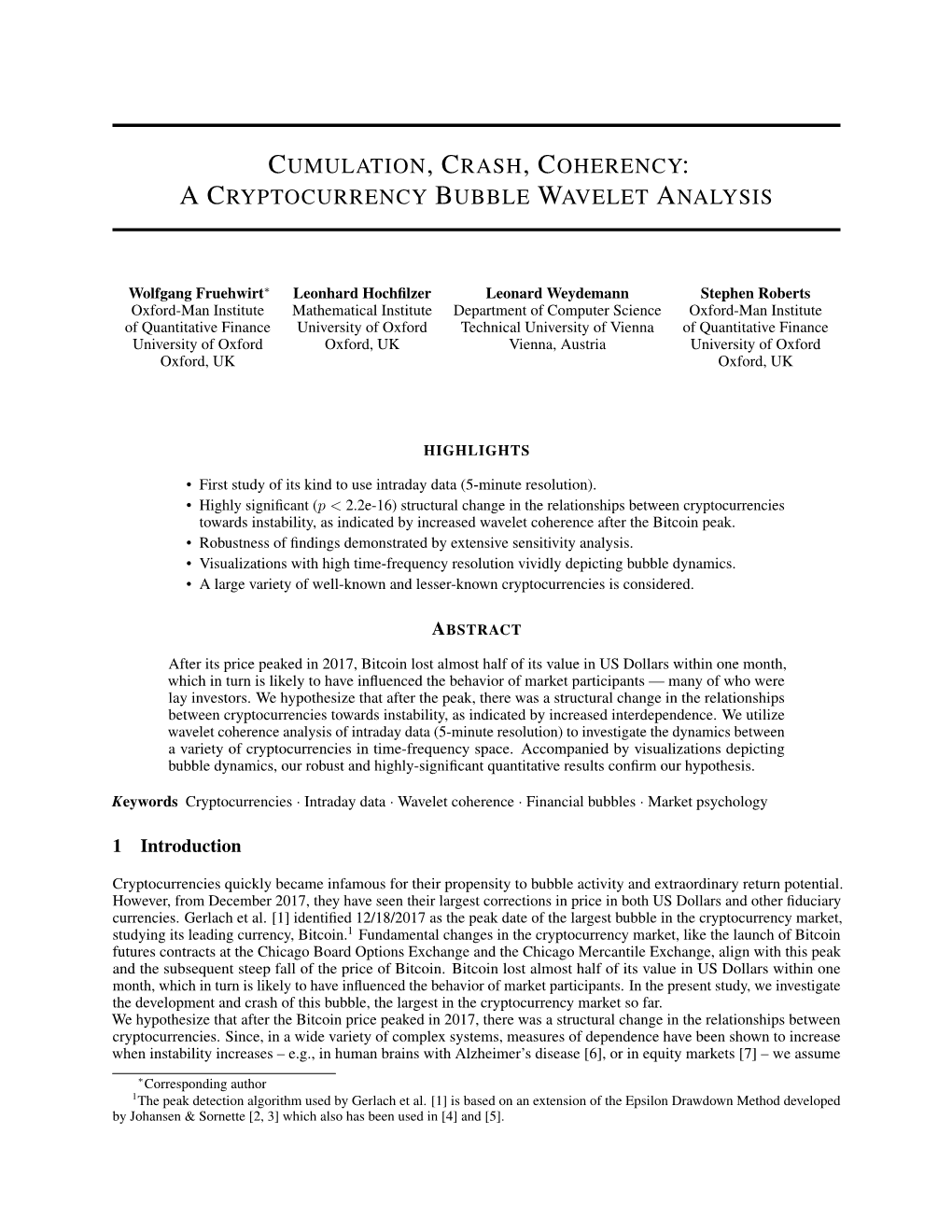 A Cryptocurrency Bubble Wavelet Analysis