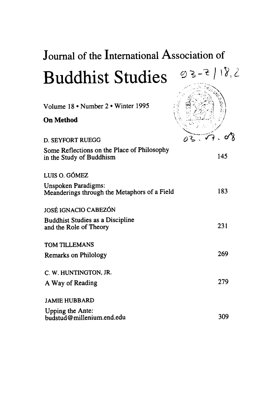 Some Reflections on the Place of Philosophy in the Study of Buddhism 145