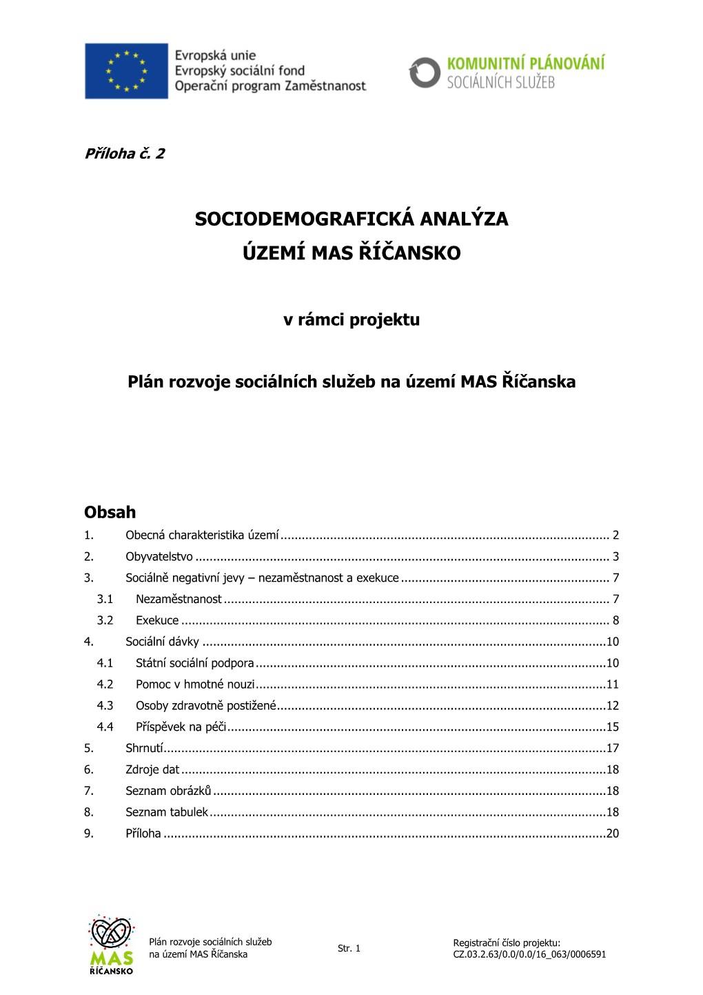 Sociodemografická Analýza Území Mas Říčansko