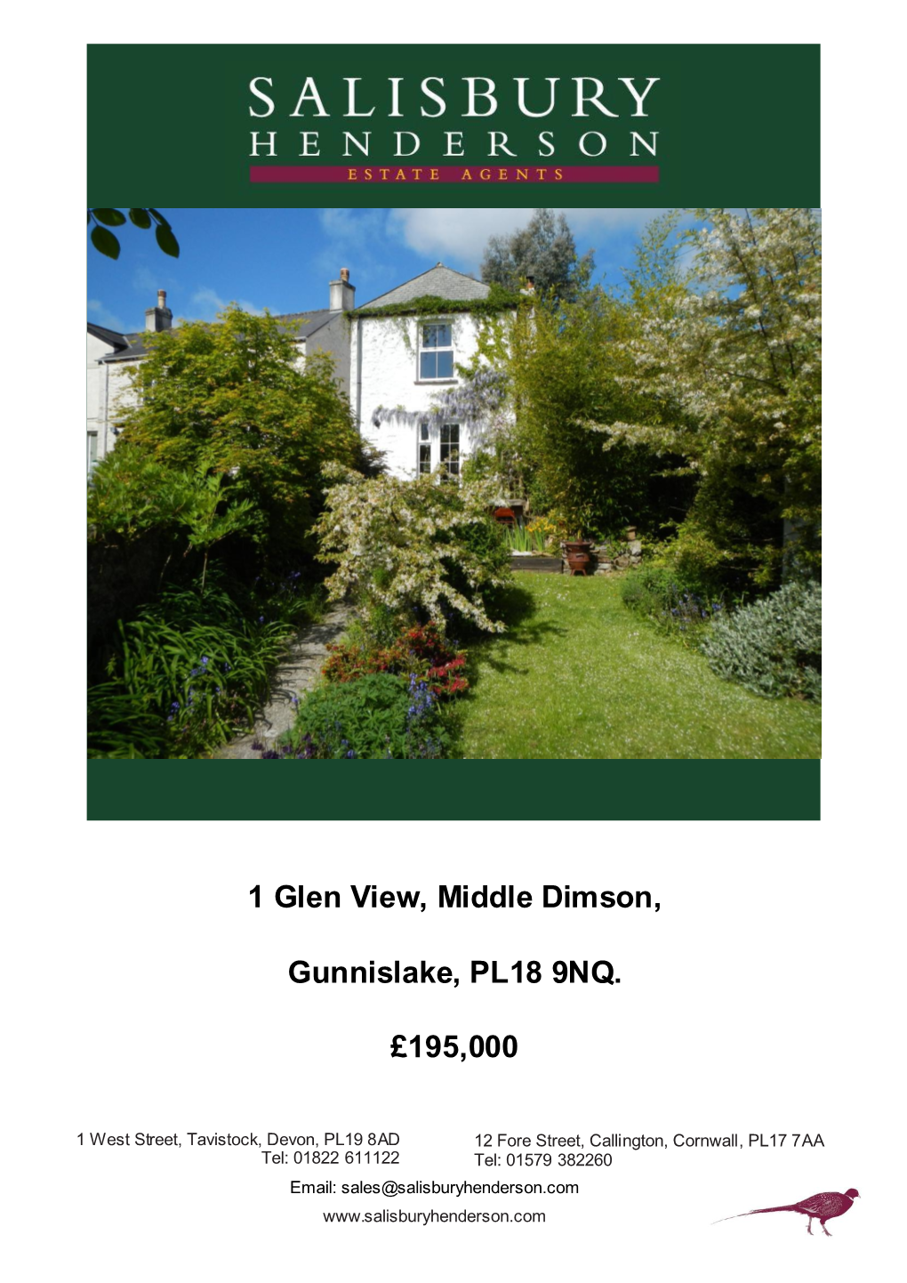 1 Glen View, Middle Dimson, Gunnislake, PL18 9NQ. £195,000