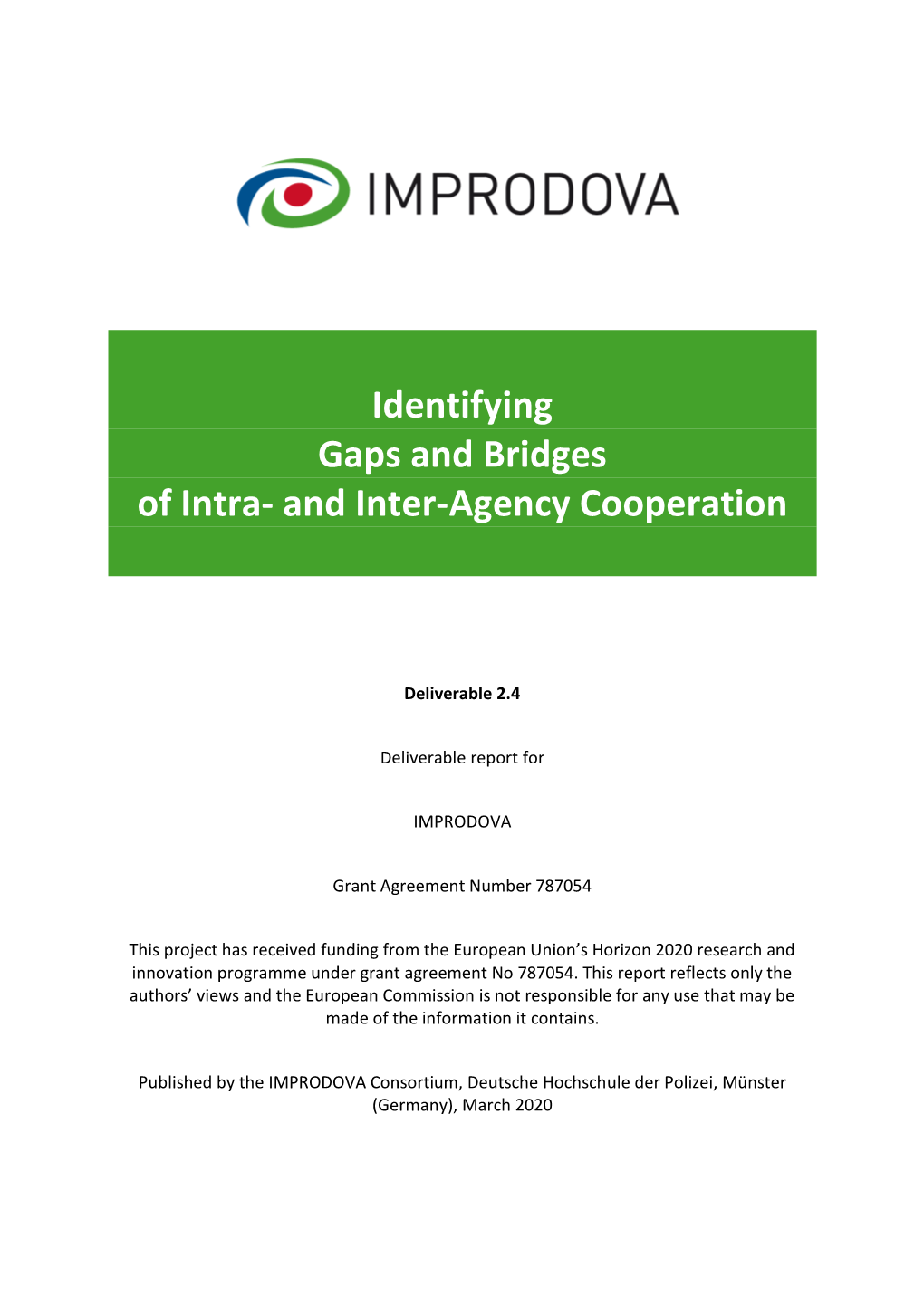 Identifying Gaps and Bridges of Intra- and Inter-Agency Cooperation
