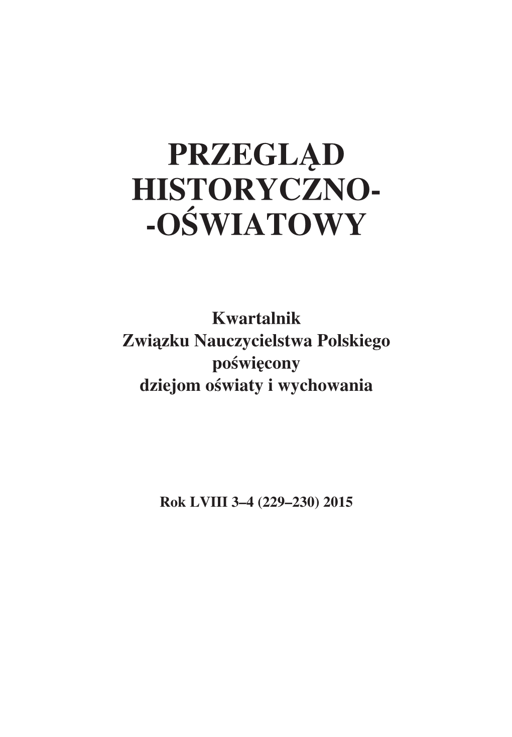 Przegląd Historyczno- -Oświatowy