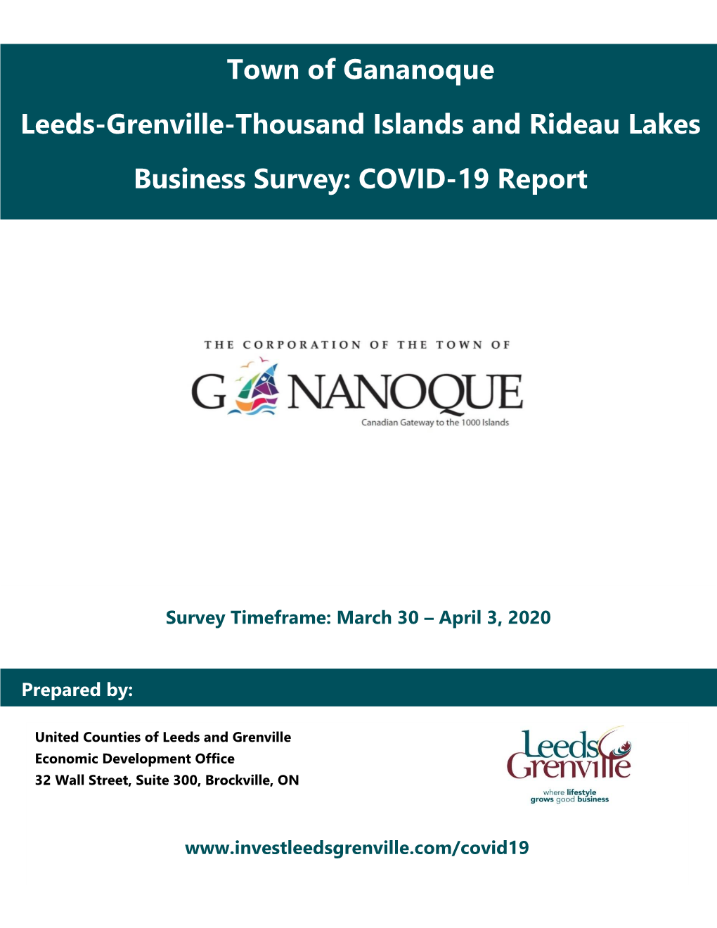 Gananoque Leeds-Grenville-Thousand Islands and Rideau Lakes Business Survey: COVID-19 Report