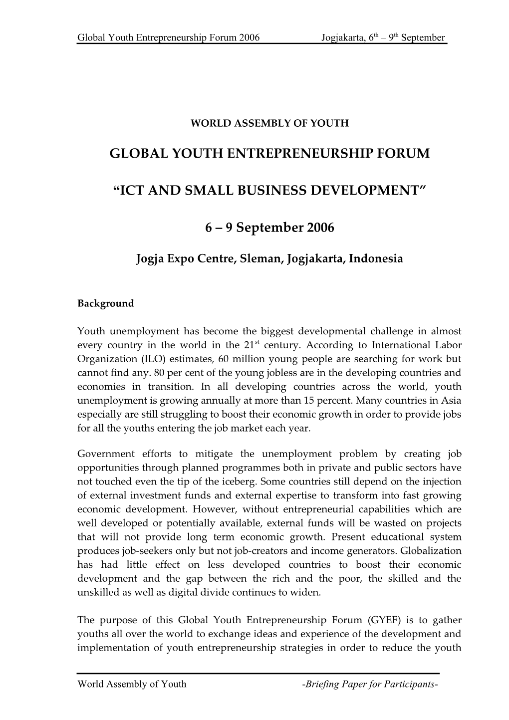 Global Youth Entrepreneurship Forum