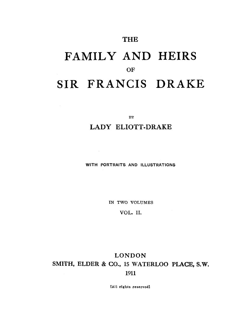 Family and Heirs Sir Francis Drake