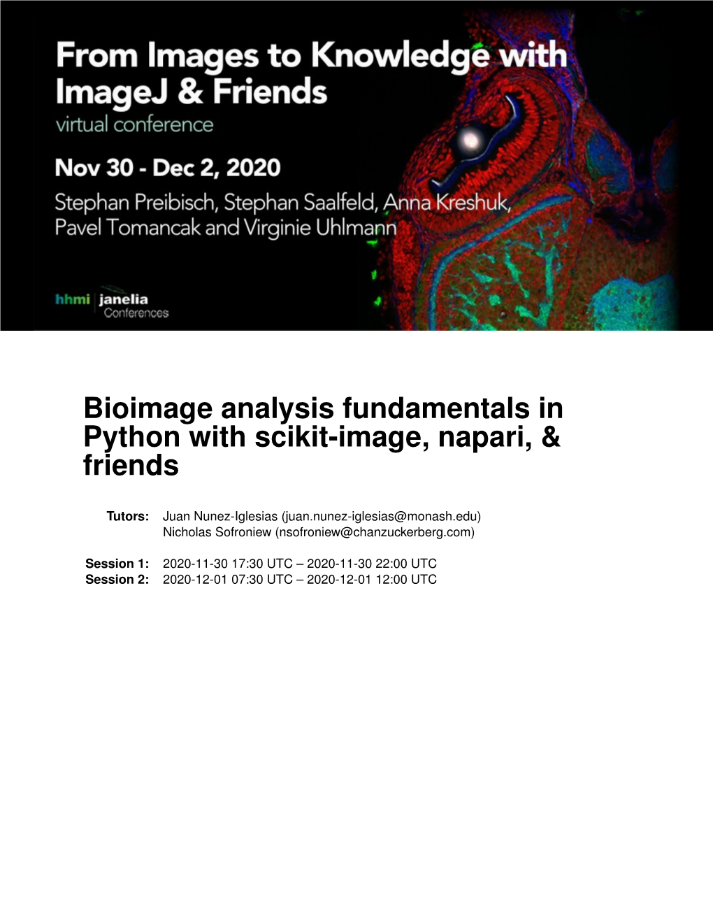 Bioimage Analysis Fundamentals in Python with Scikit-Image, Napari, & Friends