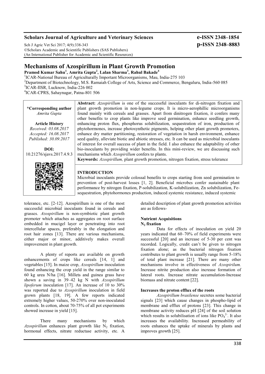 Mechanisms of Azospirillum in Plant Growth Promotion