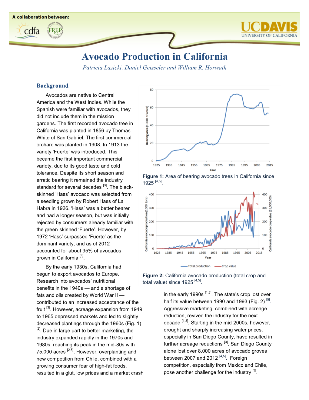 Avocado Production in California Patricia Lazicki, Daniel Geisseler and William R