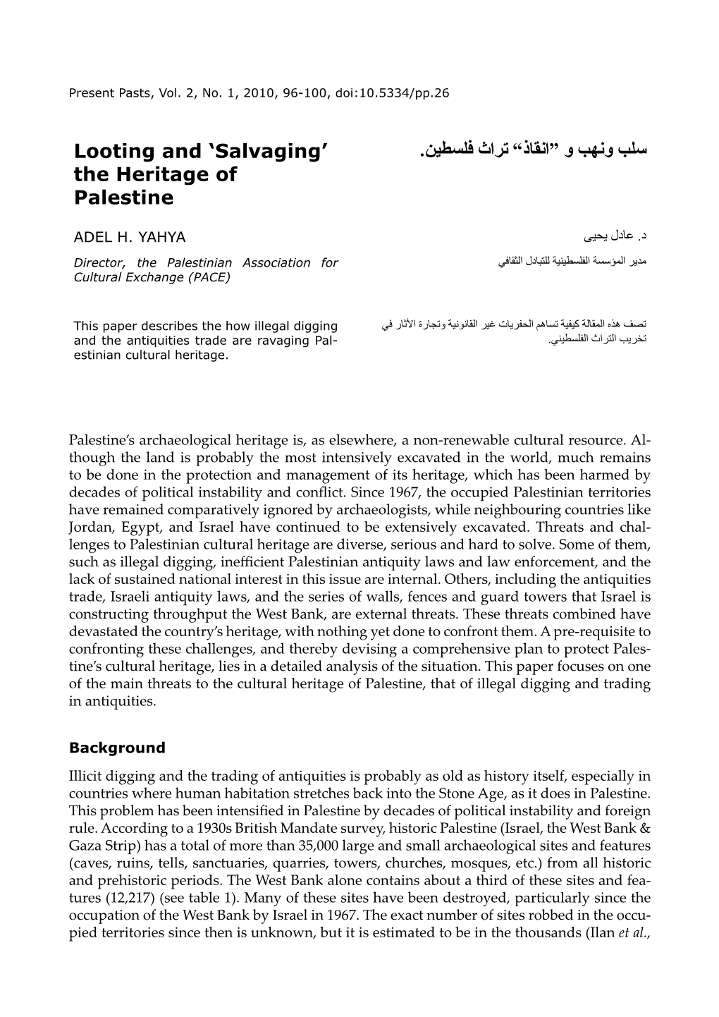 The Heritage of Palestine