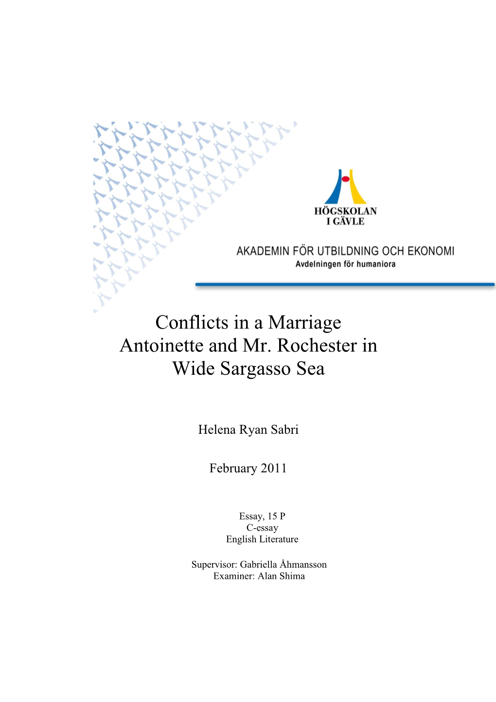 Conflicts in a Marriage Antoinette and Mr. Rochester in Wide Sargasso