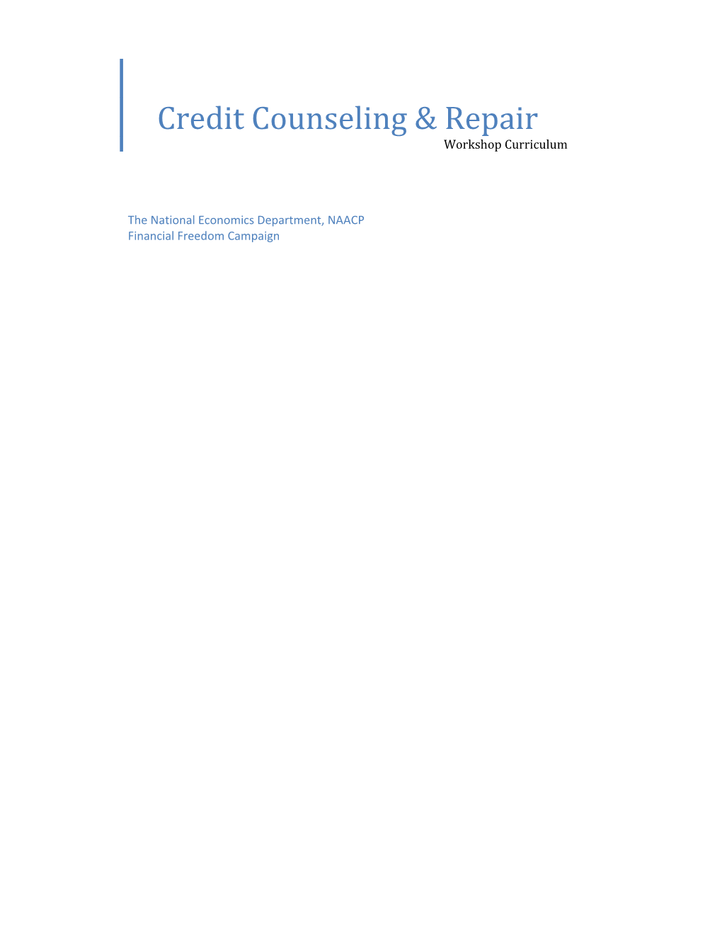 Credit Counseling & Repair