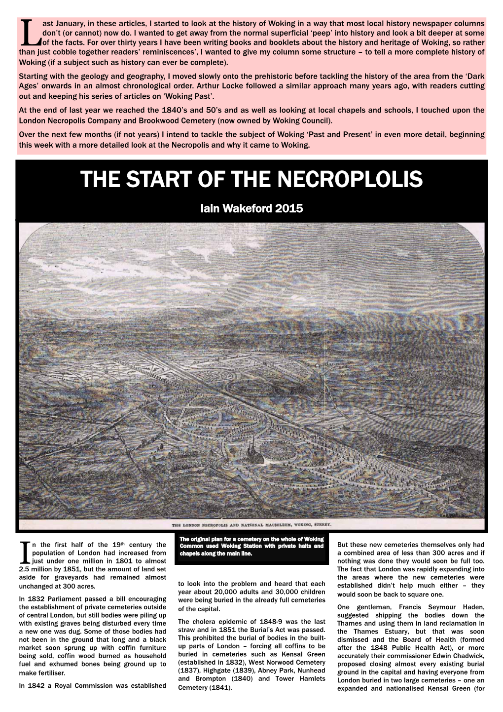 THE START of the NECROPLOLIS Iain Wakeford 2015