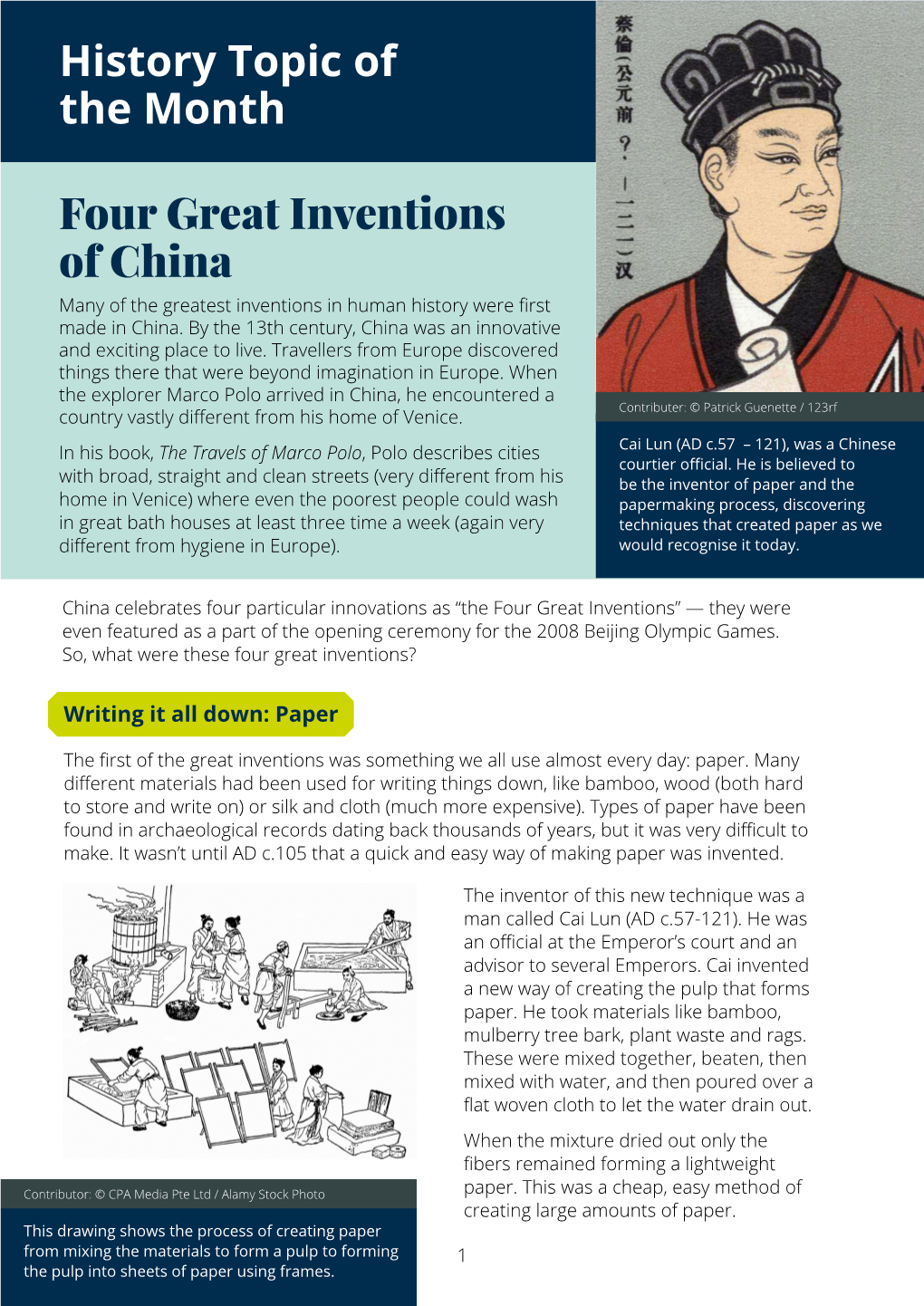 Four Great Inventions of China Many of the Greatest Inventions in Human History Were First Made in China