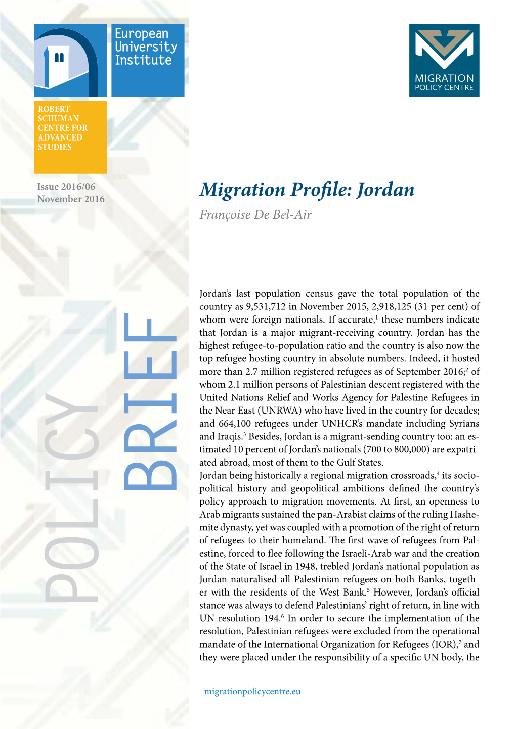 Migration Profile: Jordan Françoise De Bel-Air