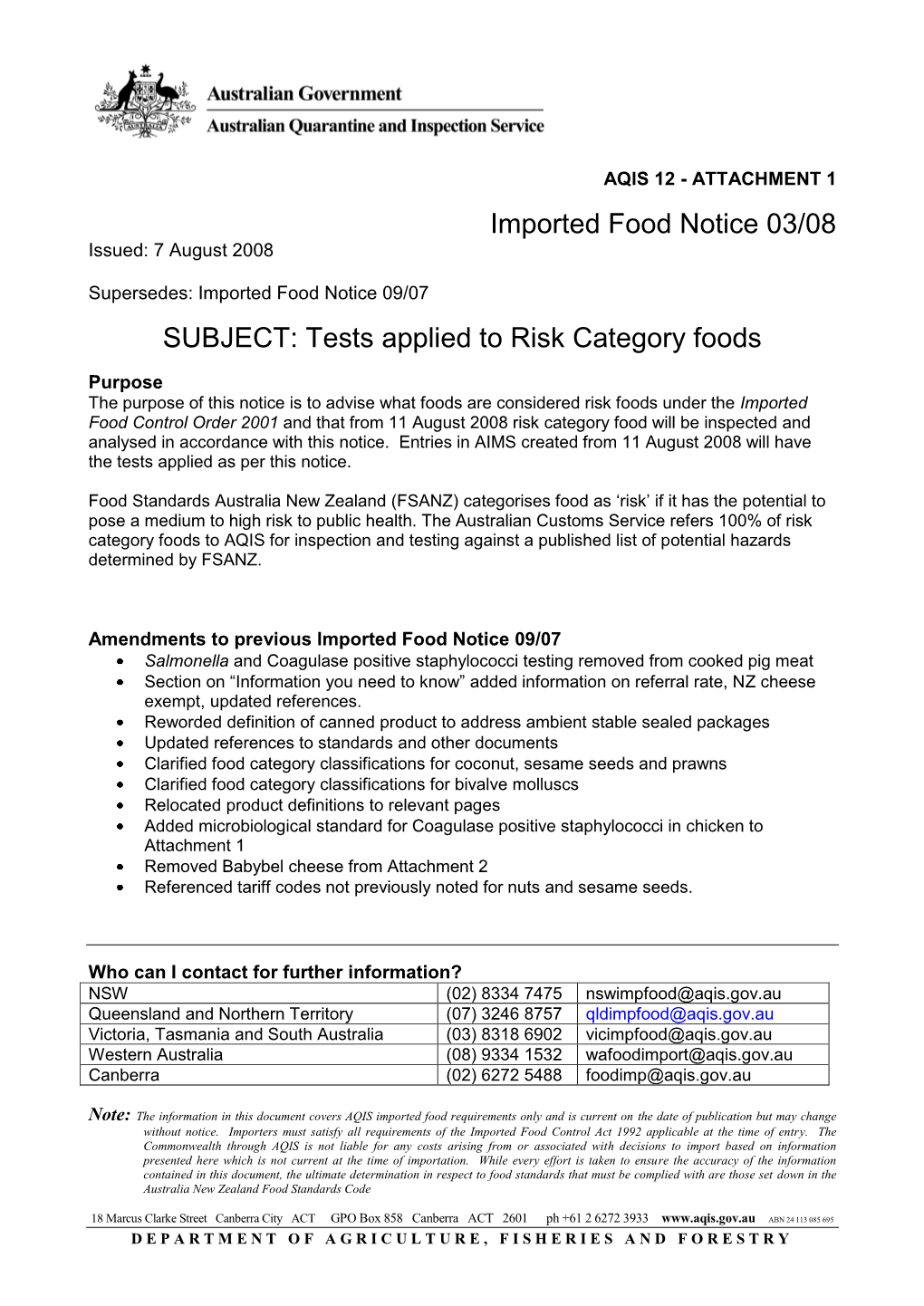 Additional Budget Estimates 2008-2009 — (February 2009): Department of Agriculture, Fisheries and Forestry