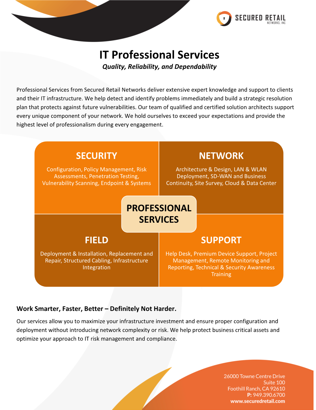 IT Professional Services Quality, Reliability, and Dependability