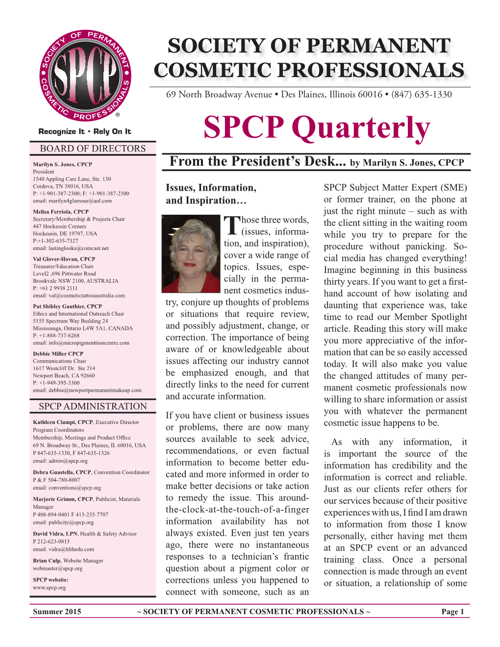 SPCP Quarterly 2015 Issue 2 Summer