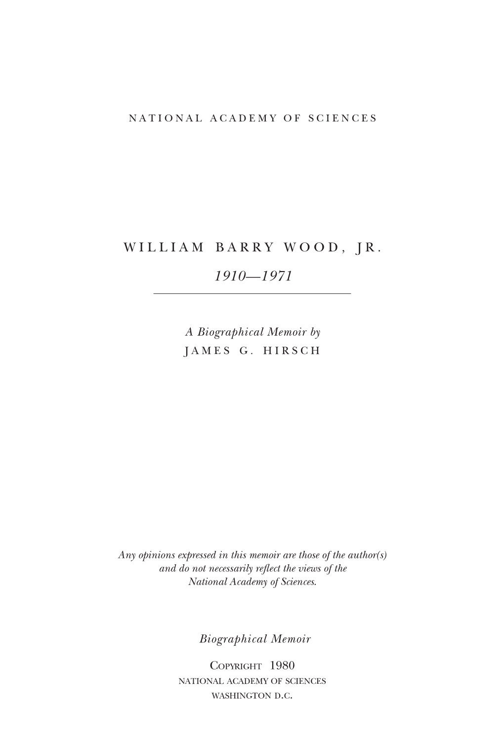 William Barry Wood, Jr