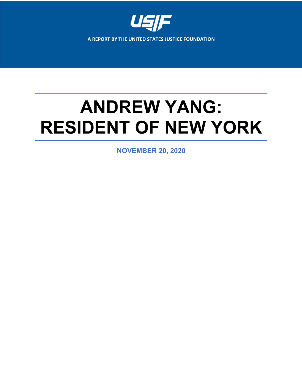 Andrew Yang: Resident of New York