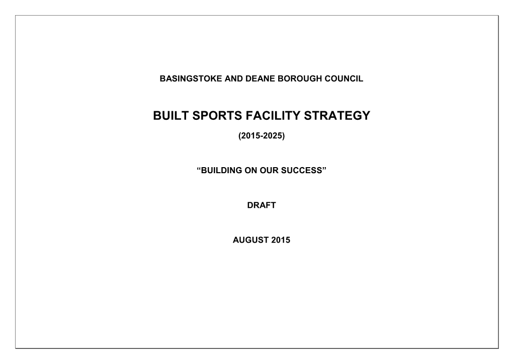 Built Sports Facility Strategy