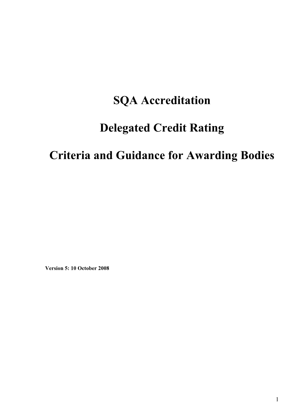 Criteria and Guidance for Awarding Bodies