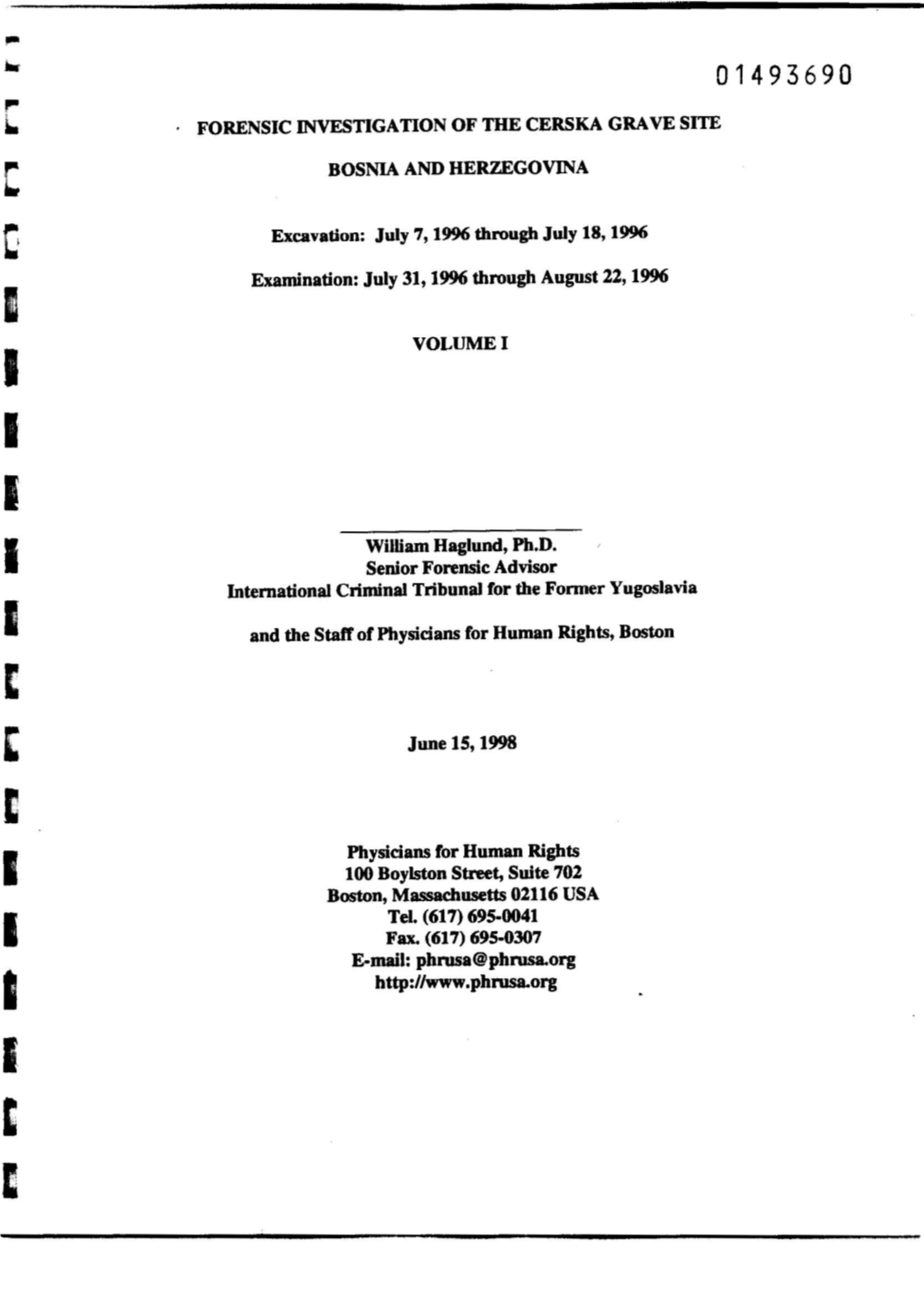 Forensic Investigation of the Cerska Grave Site William