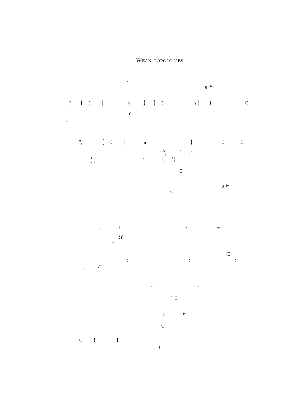 Weak Topologies Weak-Type Topologies on Vector Spaces. Let X