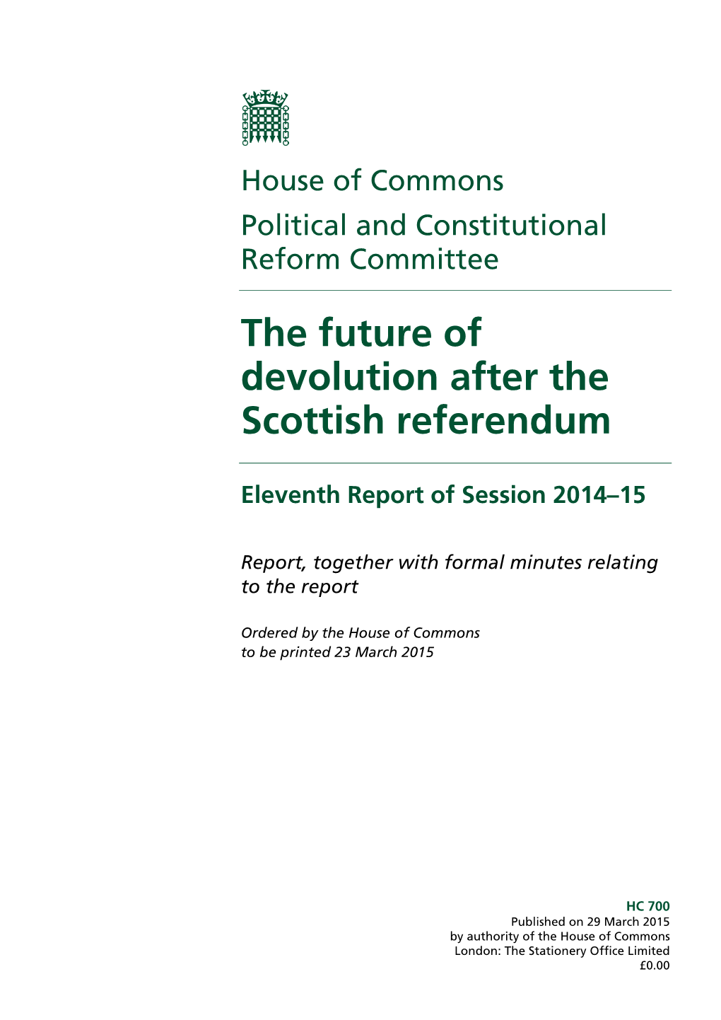 The Future of Devolution After the Scottish Referendum