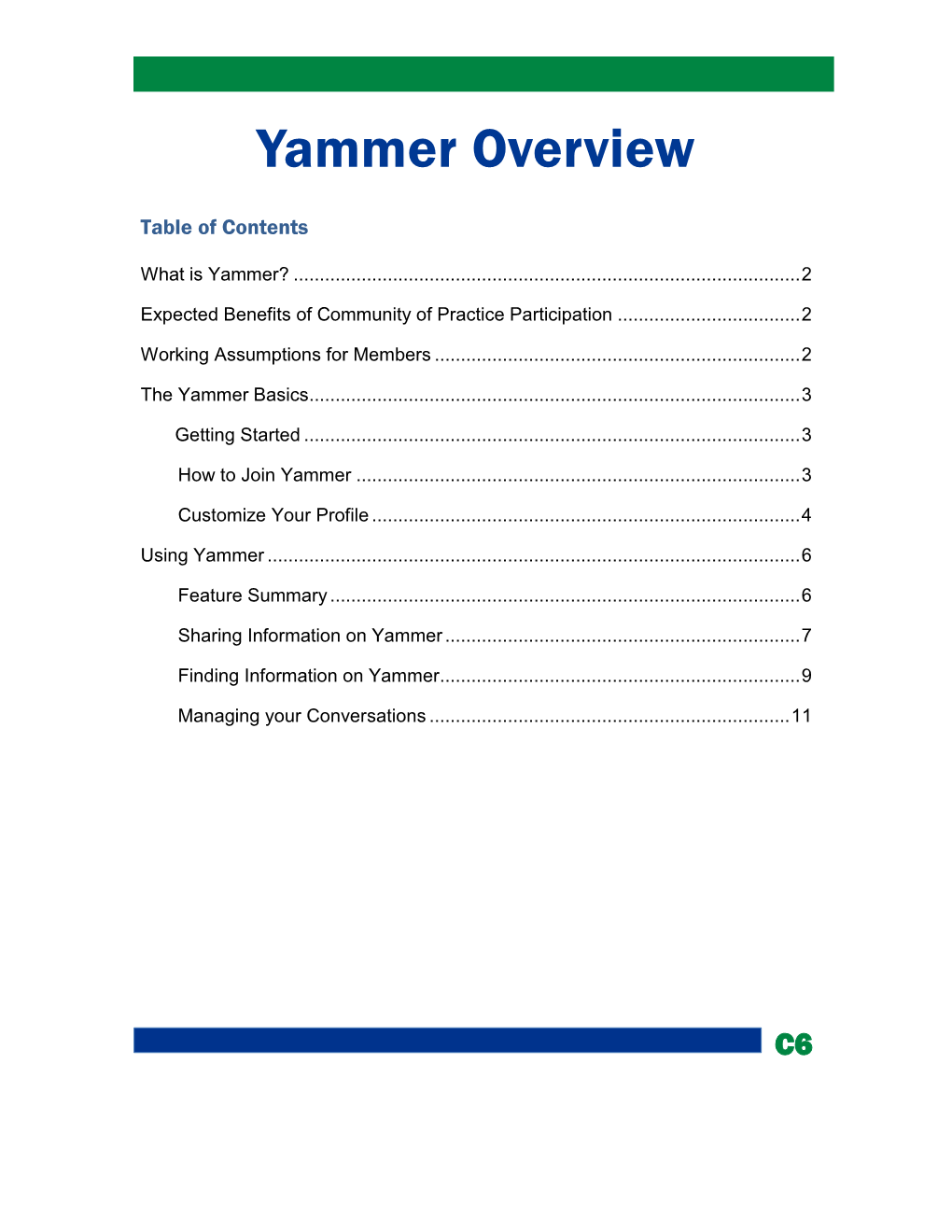 Yammer Overview