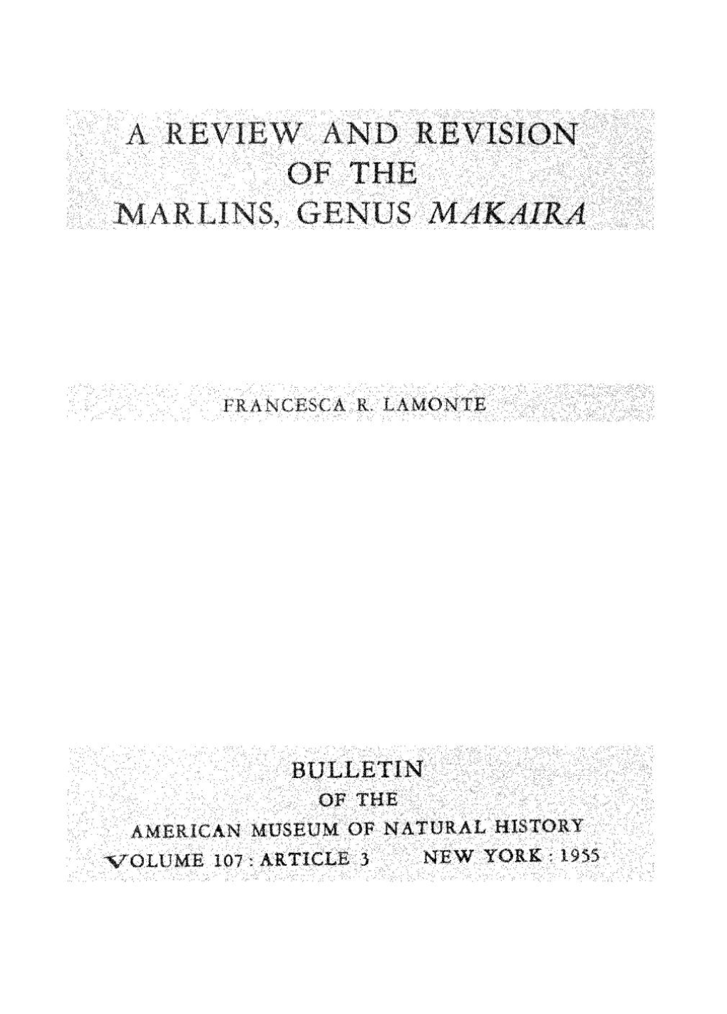 Of, the Narlins, Genus Makaira