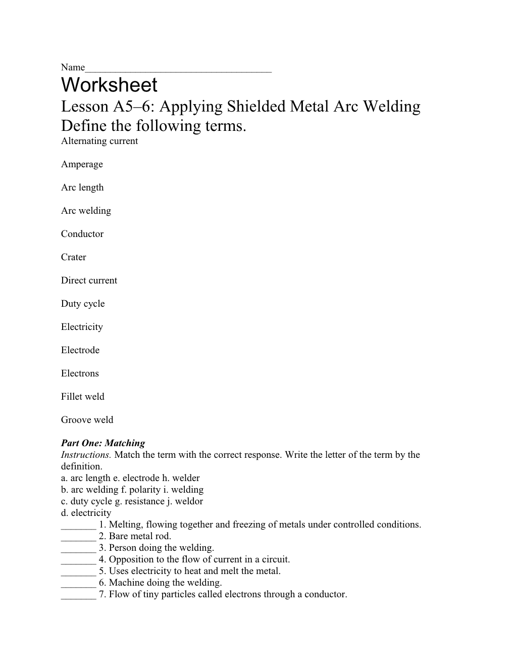 Lesson A5 6: Applying Shielded Metal Arc Welding