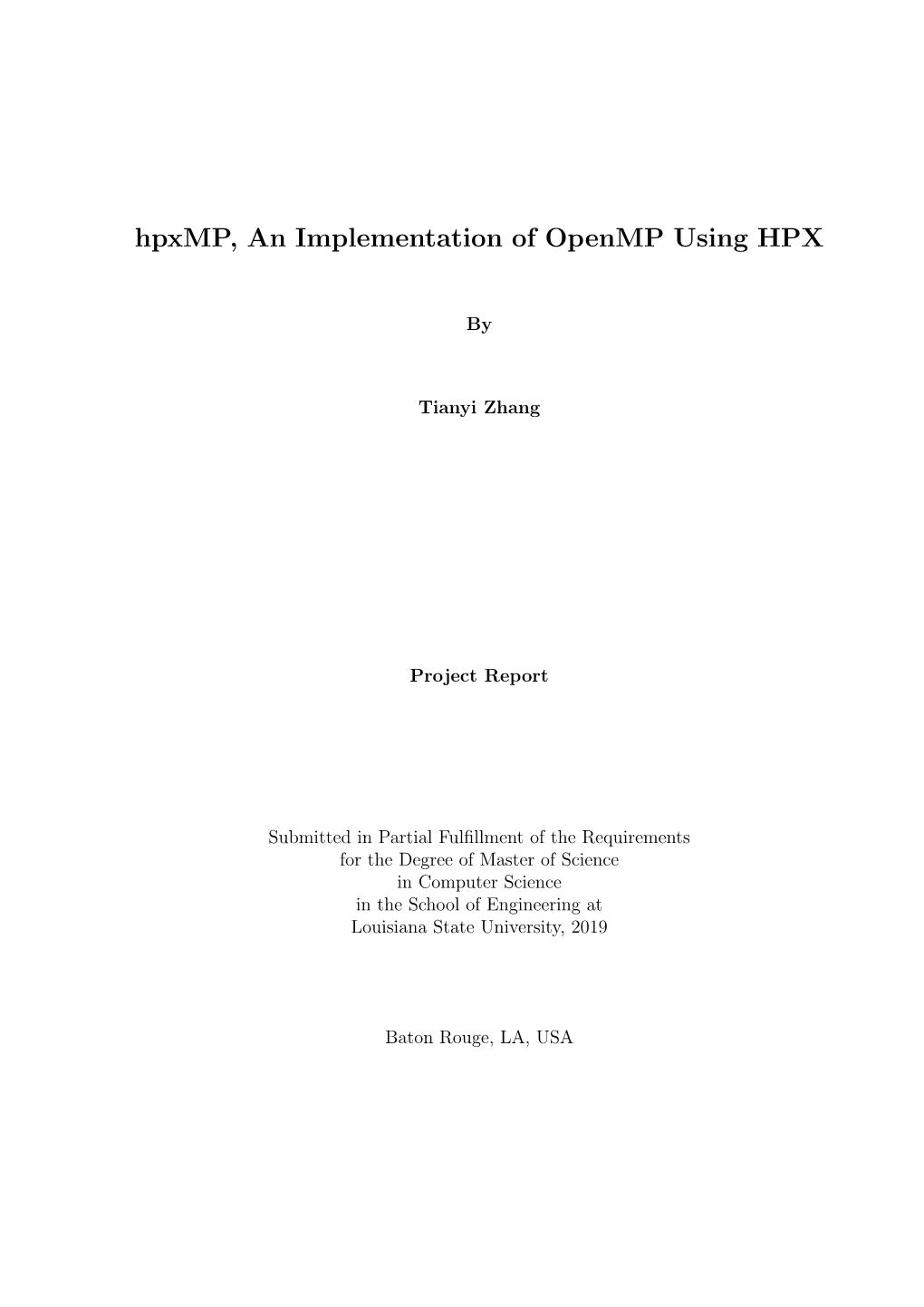 HPXMP, an Openmp Runtime Implemented Using