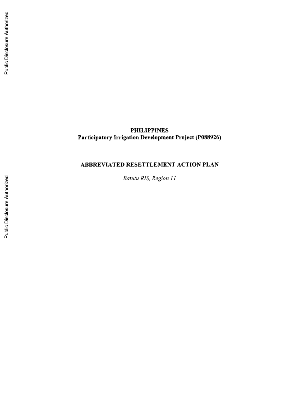 President. Resolved As It Is Hereby Resolved to Endorse and Support the Proposed Rehabilitation and Hprovement Activities PPTDP