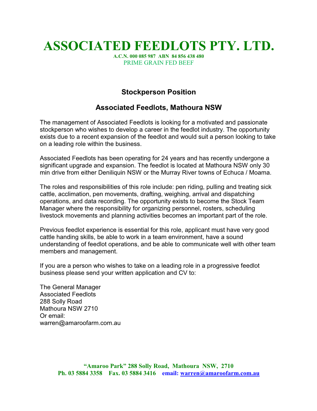 Associated Feedlots Pty