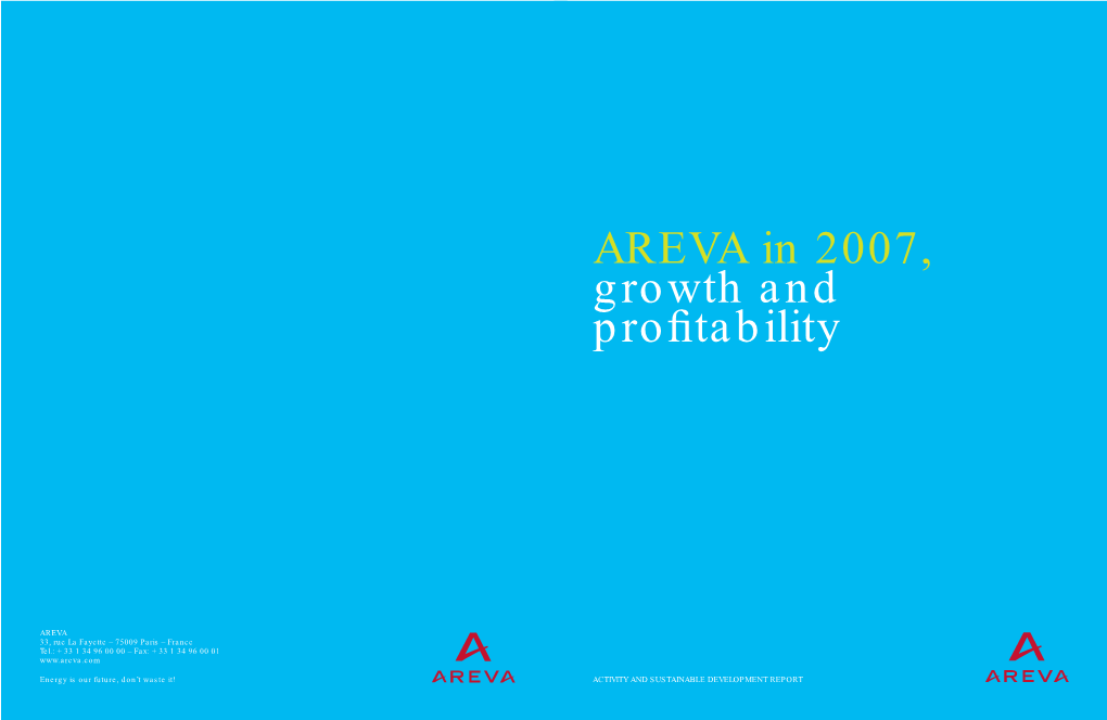 AREVA in 2007, Growth and Profitability