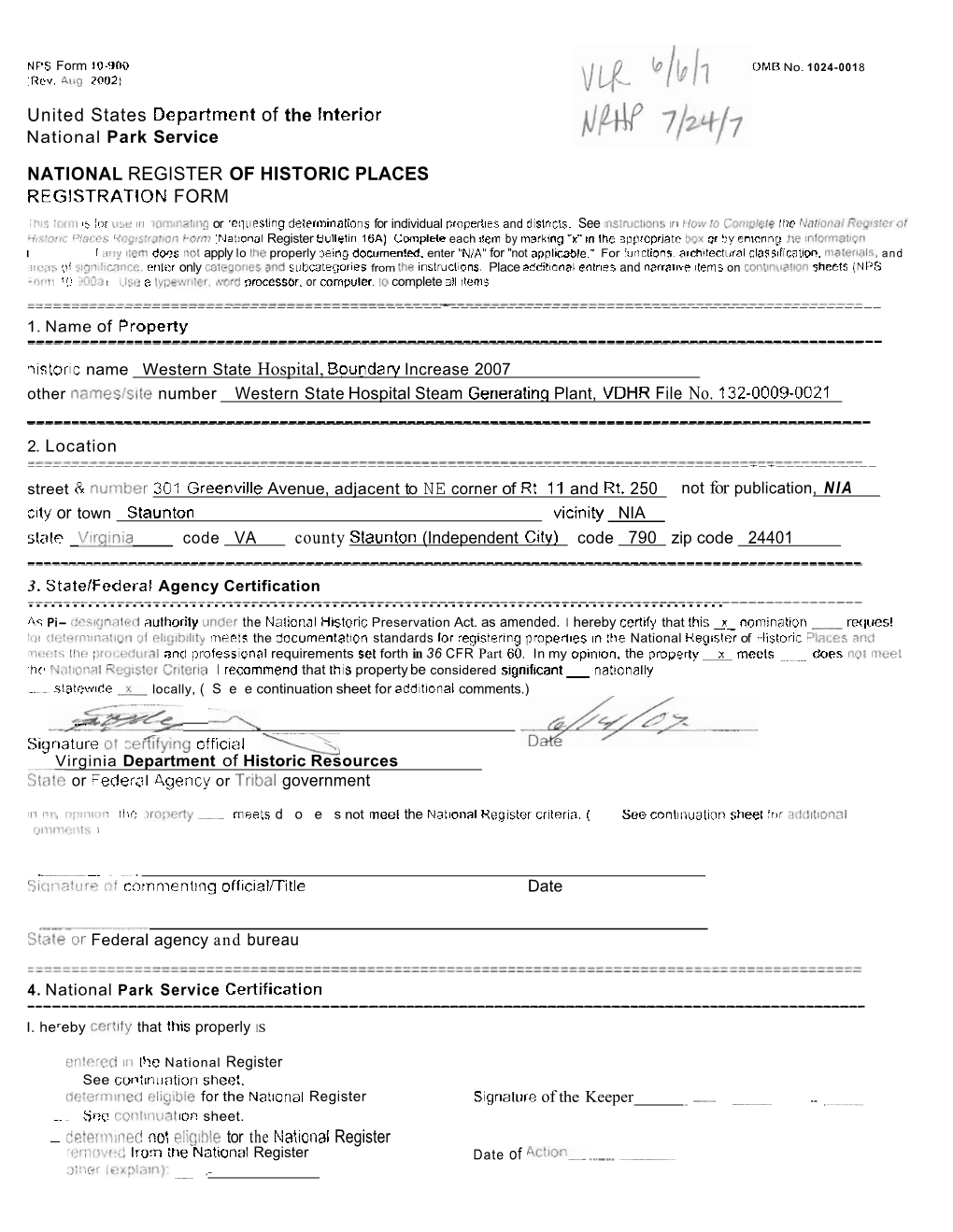 2007 Boundary Increase Nomination