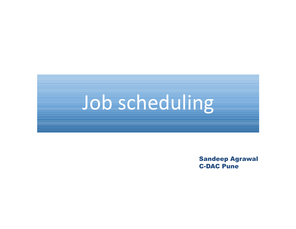 Job Scheduling