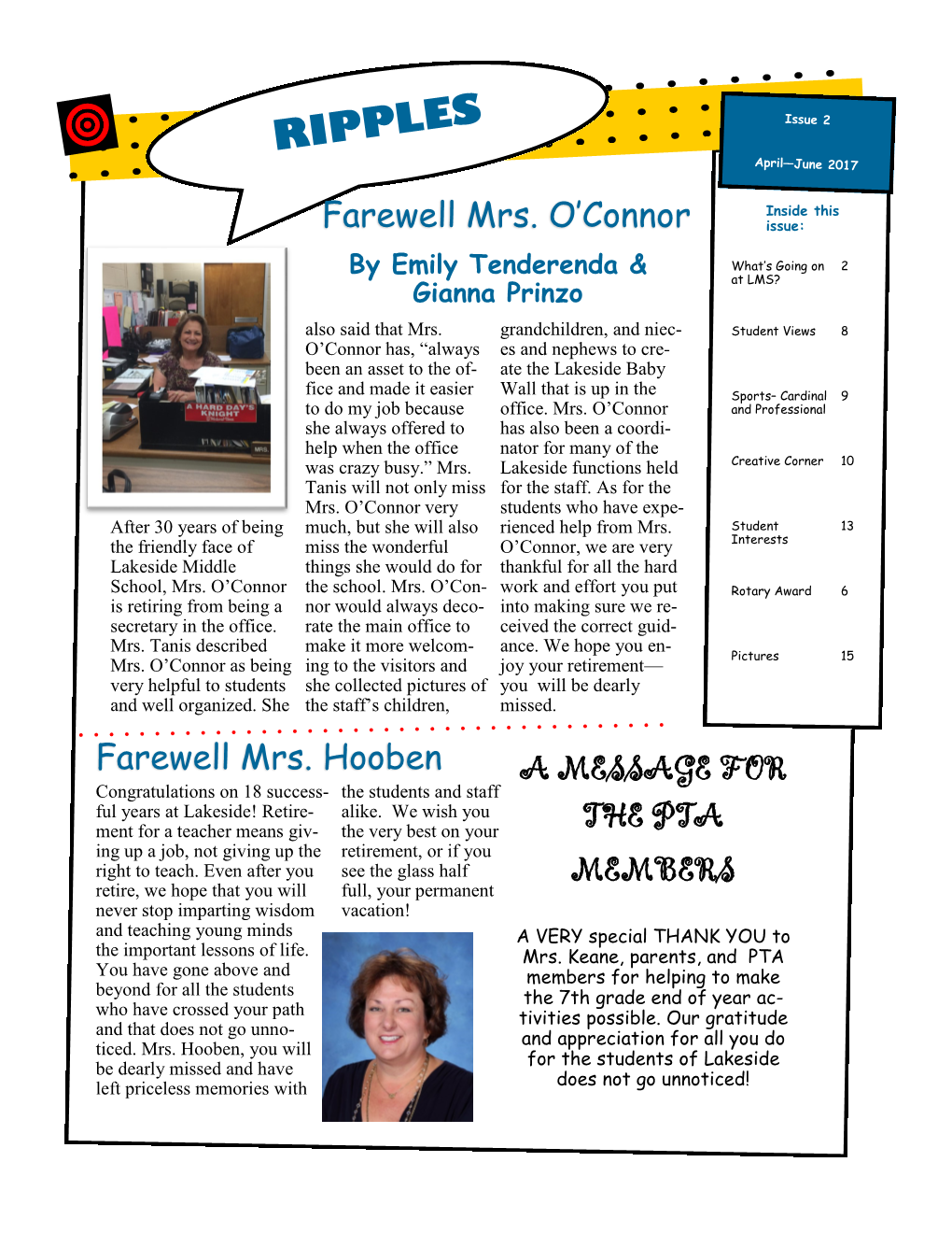 Farewell Mrs. O'connor