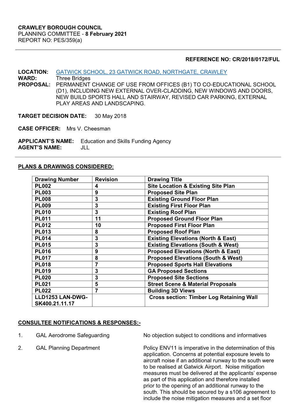 Planning Application CR/2018/0172