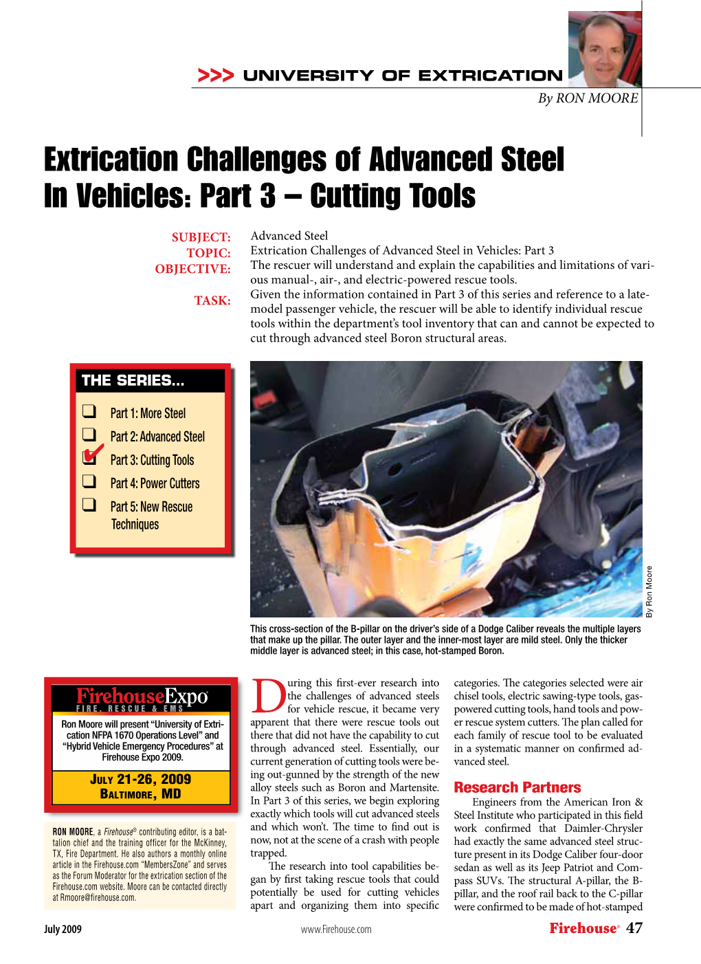 Extrication Challenges of Advanced Steel in Vehicles: Part 3 – Cutting Tools