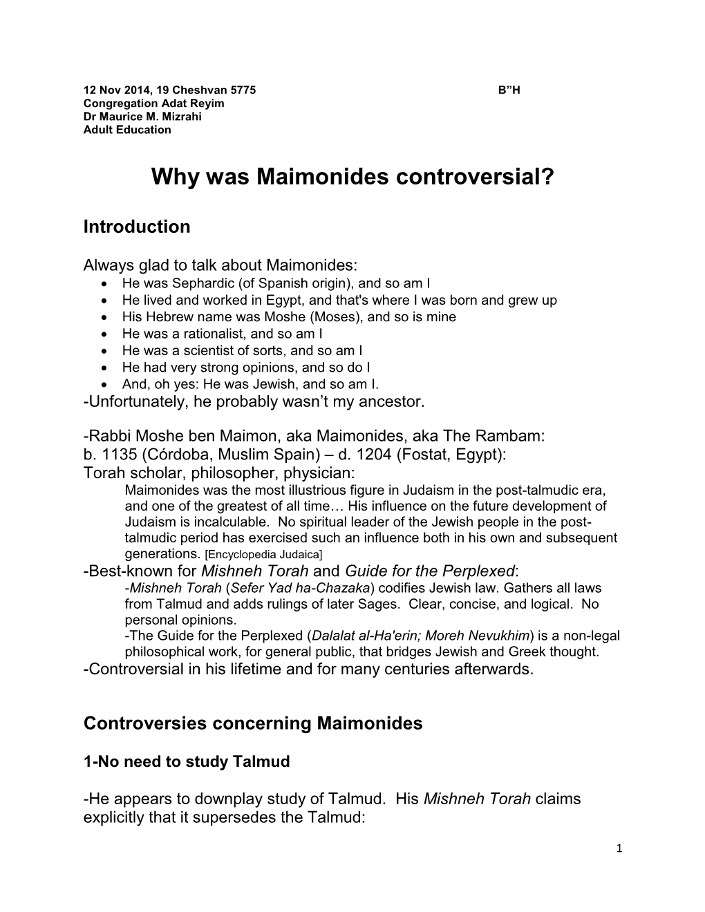 Why Was Maimonides Controversial?