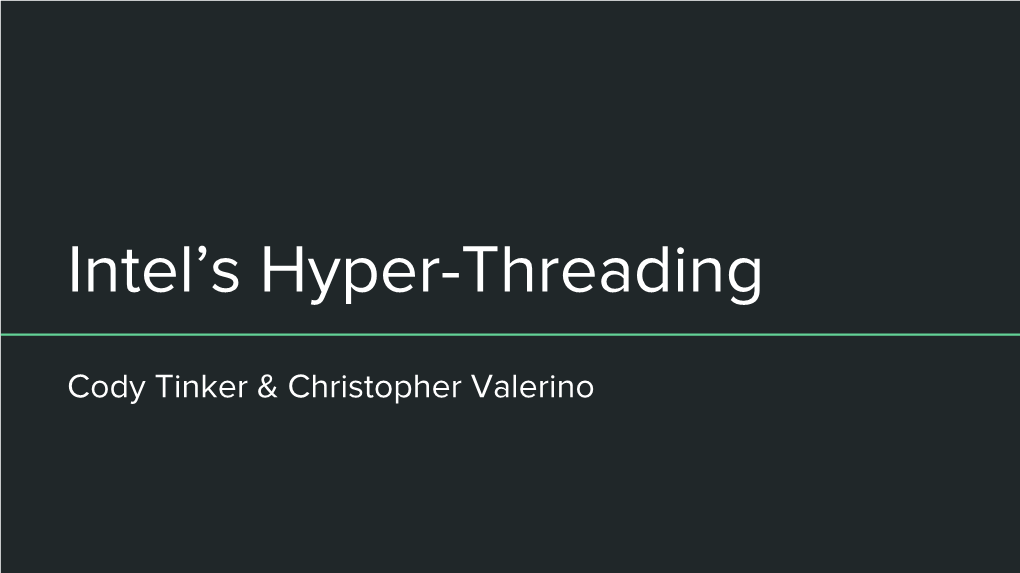 Intel's Hyper-Threading