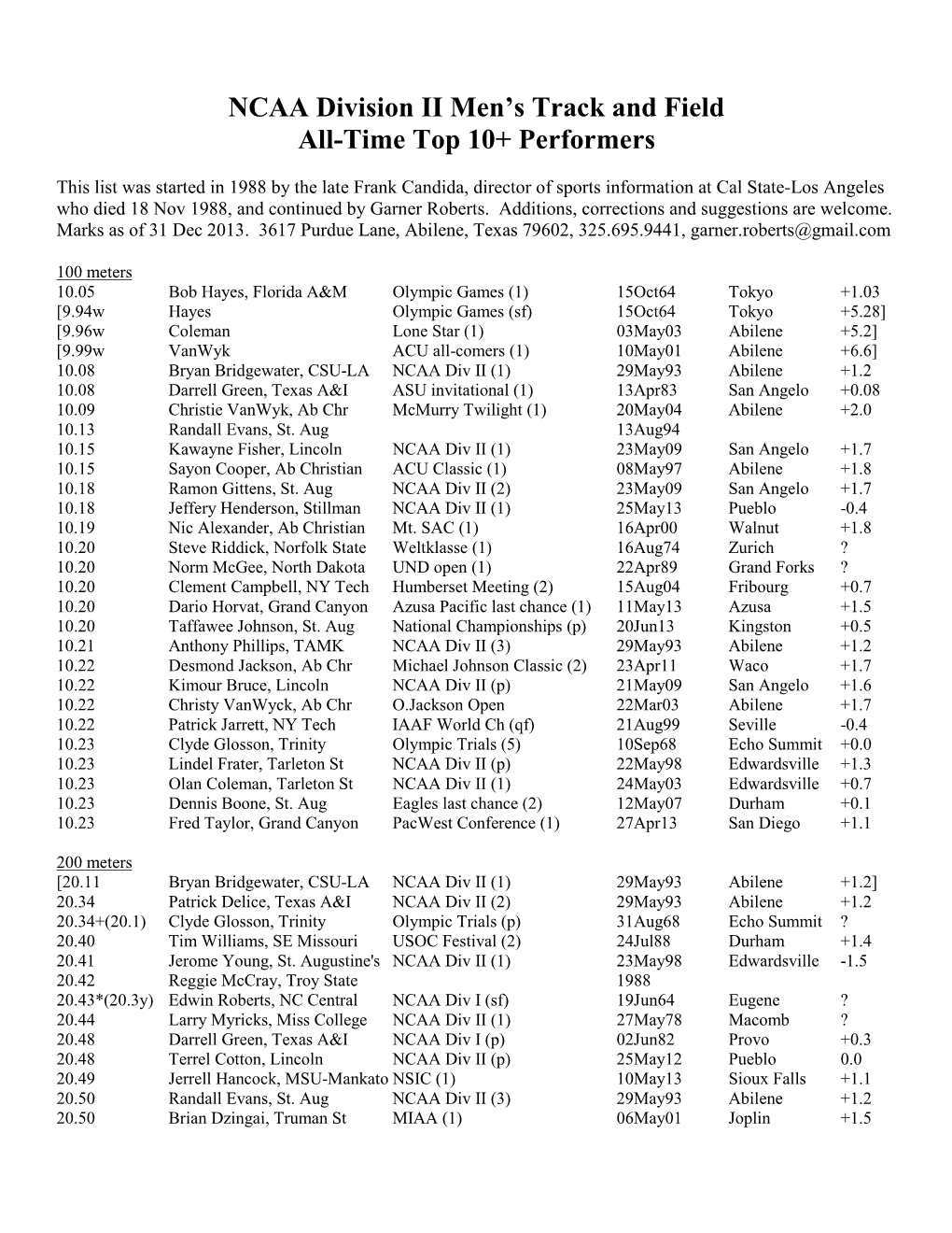 NCAA Division II Men's Track and Field