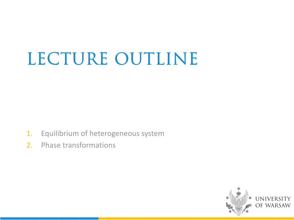 Lecture Outline